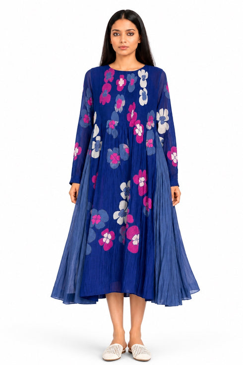 Blue applique dress