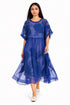 Blue floral applique dress