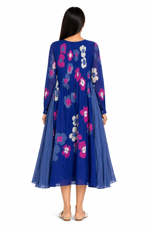 Blue applique dress