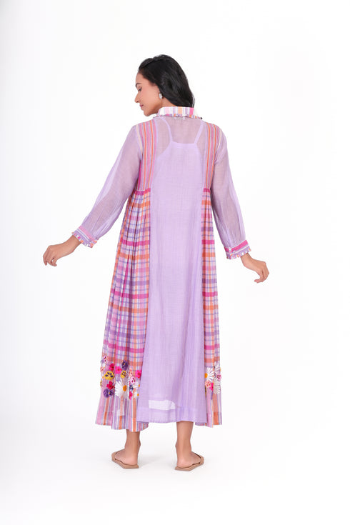 Poeme lavender shirt collar dress