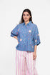 Soft denim embroidered shirt