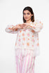 Cotton printed top with lace details