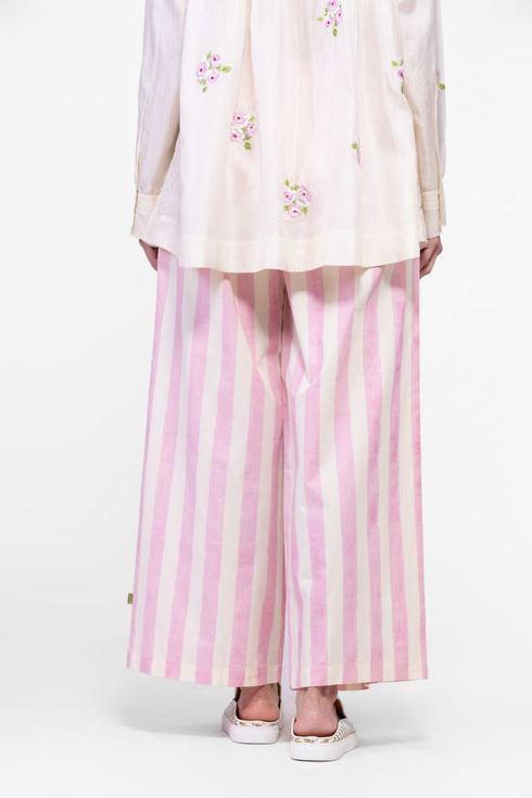 Cotton striped printed pants