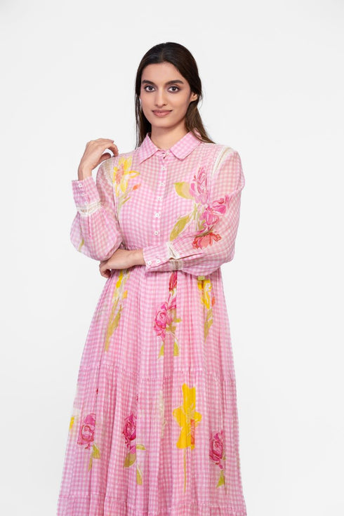 Cotton printed maxi dress