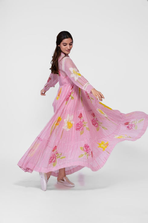 Cotton printed maxi dress