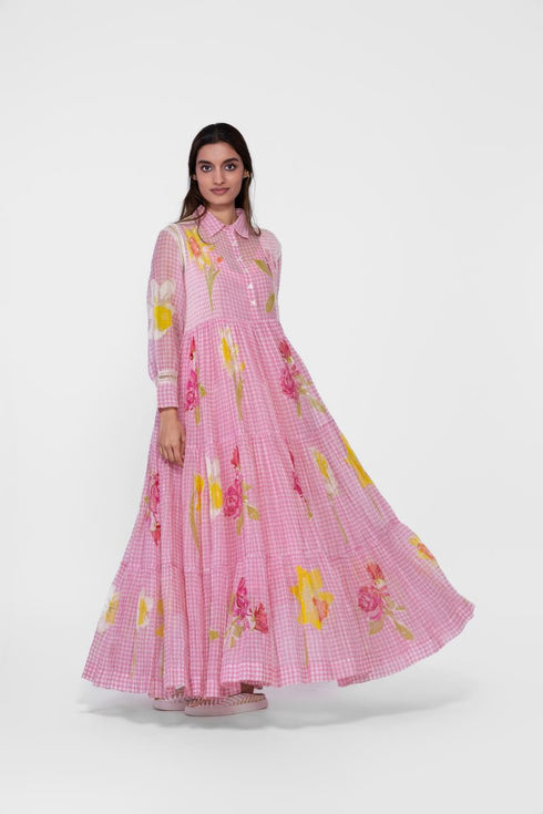 Cotton printed maxi dress