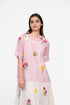 Cotton half and half printed embroidered dress