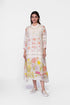 Cotton embroidered printed dress