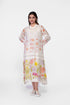 Cotton embroidered printed dress