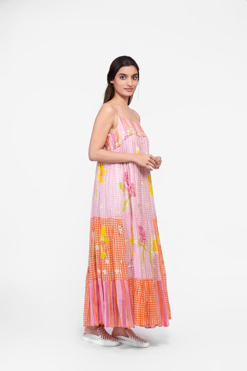 Cotton printed maxi dress