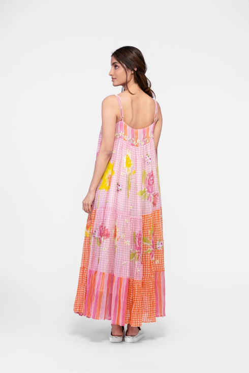 Cotton printed maxi dress