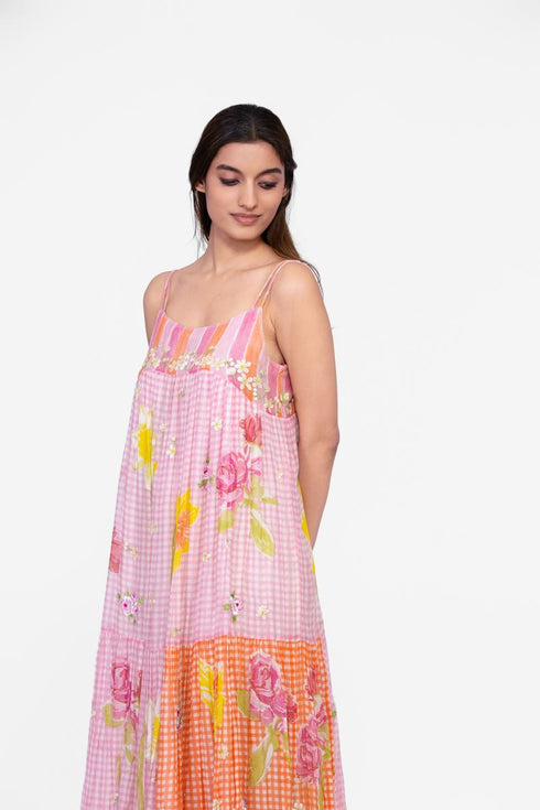 Cotton printed maxi dress