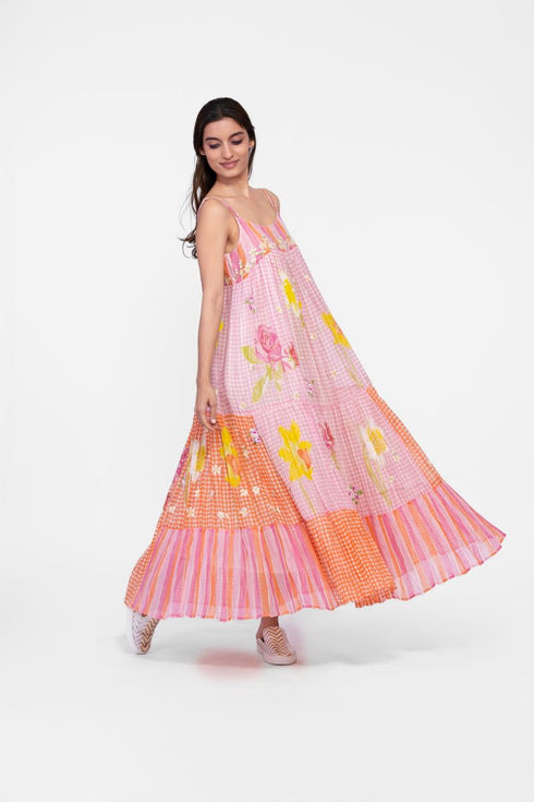 Cotton printed maxi dress