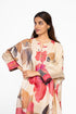 Multicolor floral silk zari detail kaftan tunic with pants