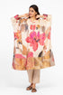 Multicolor floral silk zari detail kaftan tunic with pants