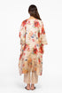 Multicolor floral zari detail silk kaftan tunic with pants