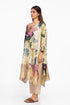 Multicolor floral zari detail kaftan tunic with pants
