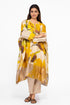 Multicolor floral silk kaftan tunic with silk pants