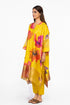 Multicolor floral silk kaftan tunic with pants