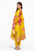 Multicolor floral silk kaftan tunic with pants