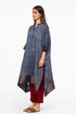 Indigo silk kaftan tunic with pants