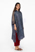 Indigo shirt style kaftan tunic with pants
