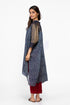 Indigo shirt style kaftan tunic with pants