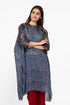 Indigo shirt style kaftan tunic with pants