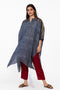 Indigo shirt style kaftan tunic with pants