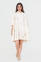 Playpen white short printed and 3D embroidered dress