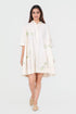 Playpen white short printed and 3D embroidered dress