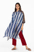 Indigo geometric print kaftan tunic with pants
