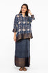 Indigo kaftan shirt with pleated skirt