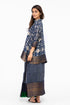 Indigo kaftan shirt with pleated skirt