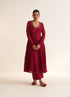 Iksha amal deep red kurta set