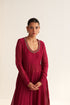 Iksha amal deep red kurta set