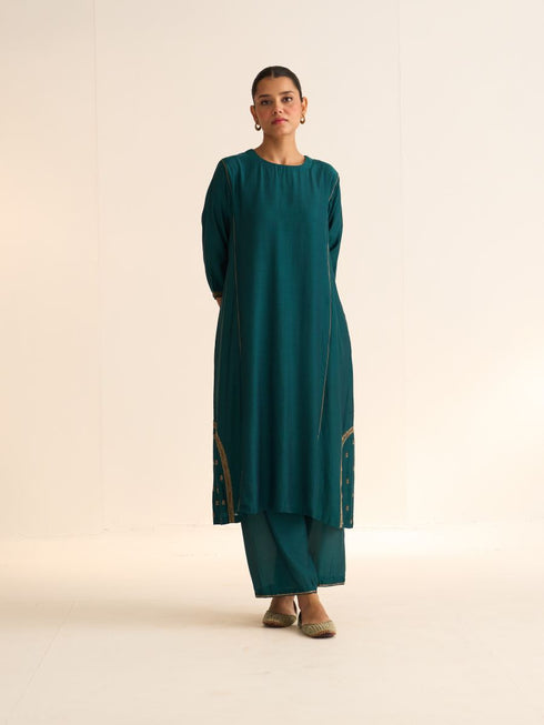 Iksha kumud teal kurta with pants