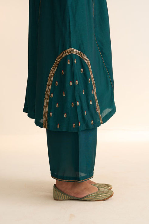 Iksha kumud teal kurta with pants