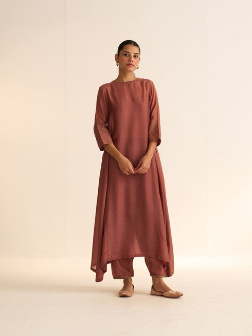 Iksha palash rosewood kurta with pants