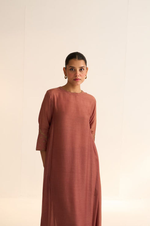 Iksha palash rosewood kurta with pants