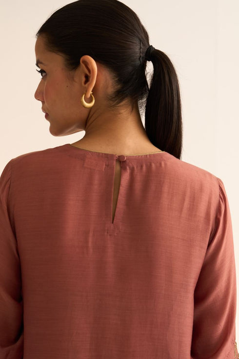 Iksha palash rosewood kurta with pants