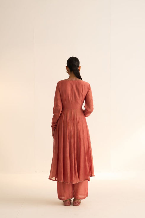 Iksha vara dusty pink ghoomar anarkali set