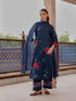 Indigo bloom applique kurta set