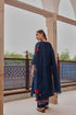 Indigo bloom applique kurta set