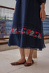 Indigo bloom pintuck dress