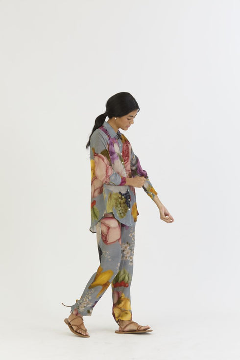 Indigo shades of blue rose co-ord set