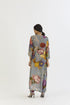 Indigo shades of blue rose long kurta set