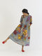 Indigo shades of blue rose pintuck dress