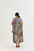 Indigo shades of blue rose pintuck dress