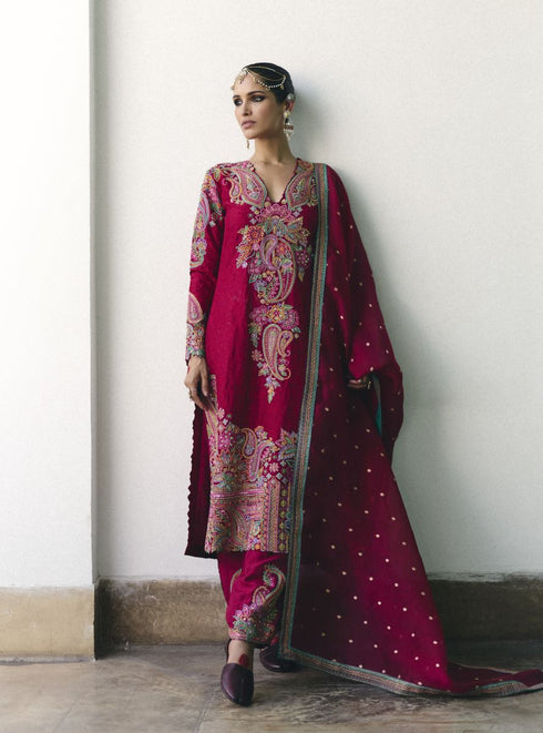 Ipsa maroon kurta set